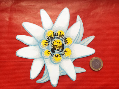 Alter Aufkleber Sticker Vintage: EDELWEISS CHAMONIX GLACIER DES BOSSONS