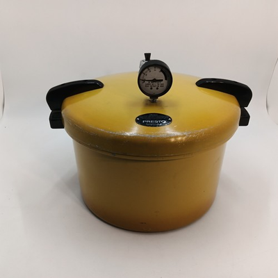 #ad Rare Presto Pressure Cooker Canner 409A 16 Quart Harvest Gold Yellow Vintage USA $89.00