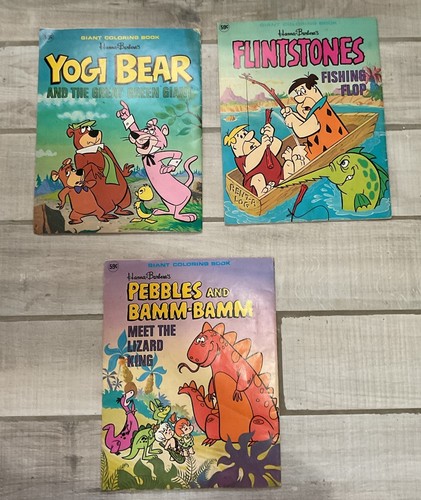 Vtg 1976 Yogi Bear Flintstones Pebbles Bam Bam Giant Coloring Book 14 ...