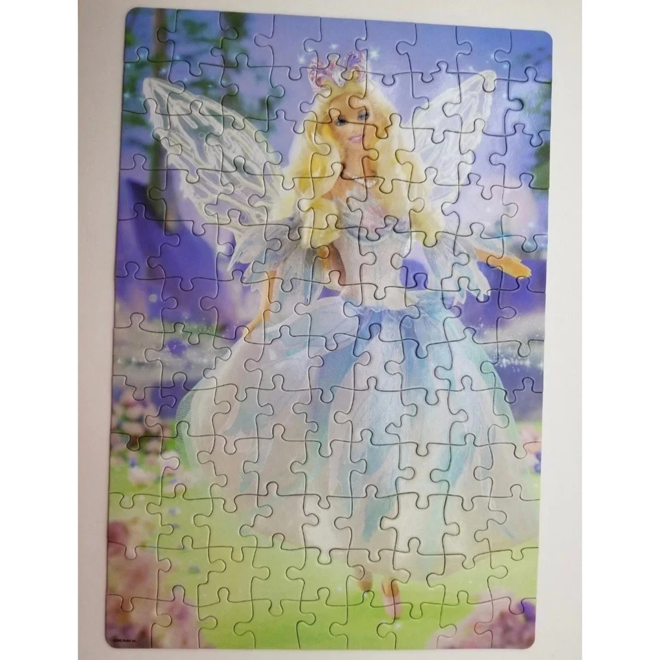 芭比天鹅湖 100 件拼图美泰 B2568 2003 完整仙女公主翼 — 第 2/3 张图片