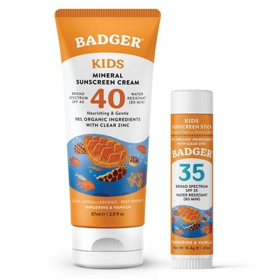 Mineral Sunscreen Combo for Kids - LSF 40 Creme + LSF 35 Face Stick