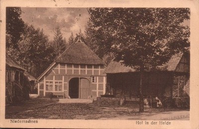AK Jever, Niedersachsen, Hof in der Heide, Fachwerkhaus gel. 1920 (Nr. 1243)