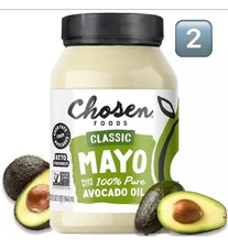 2 Chosen Foods Avocado Oil Mayo 32oz 100%Pure NO SEED OIL Whole Food Avocado Oil