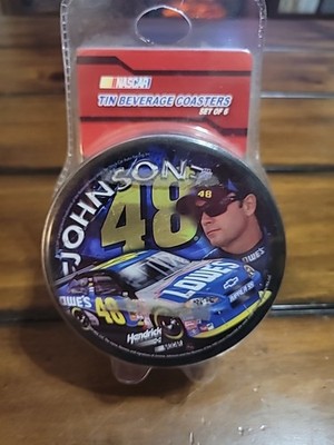 Jimmie Johnson #48 Lowe's NASCAR Tin full of Coasters (6) NIP Henrick Lowes