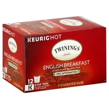 Twining English Breakfast Decaffeinated Black Tea, K-Cup, 12-Count