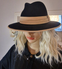 Wegener Hut  100% Haar Schwarz-Beige Gr. 57 TOP Zustand