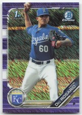 2019 Bowman Chrome #BCP-243 Yefri Del Rosario Prospects Purple Shimmer Refractor