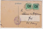 Württemberg Mi 166 MeF on postcard Oberroth grave