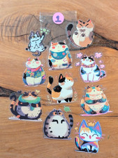 Funny Cat Sticker Set of 10 Assorted Sizes Designs
