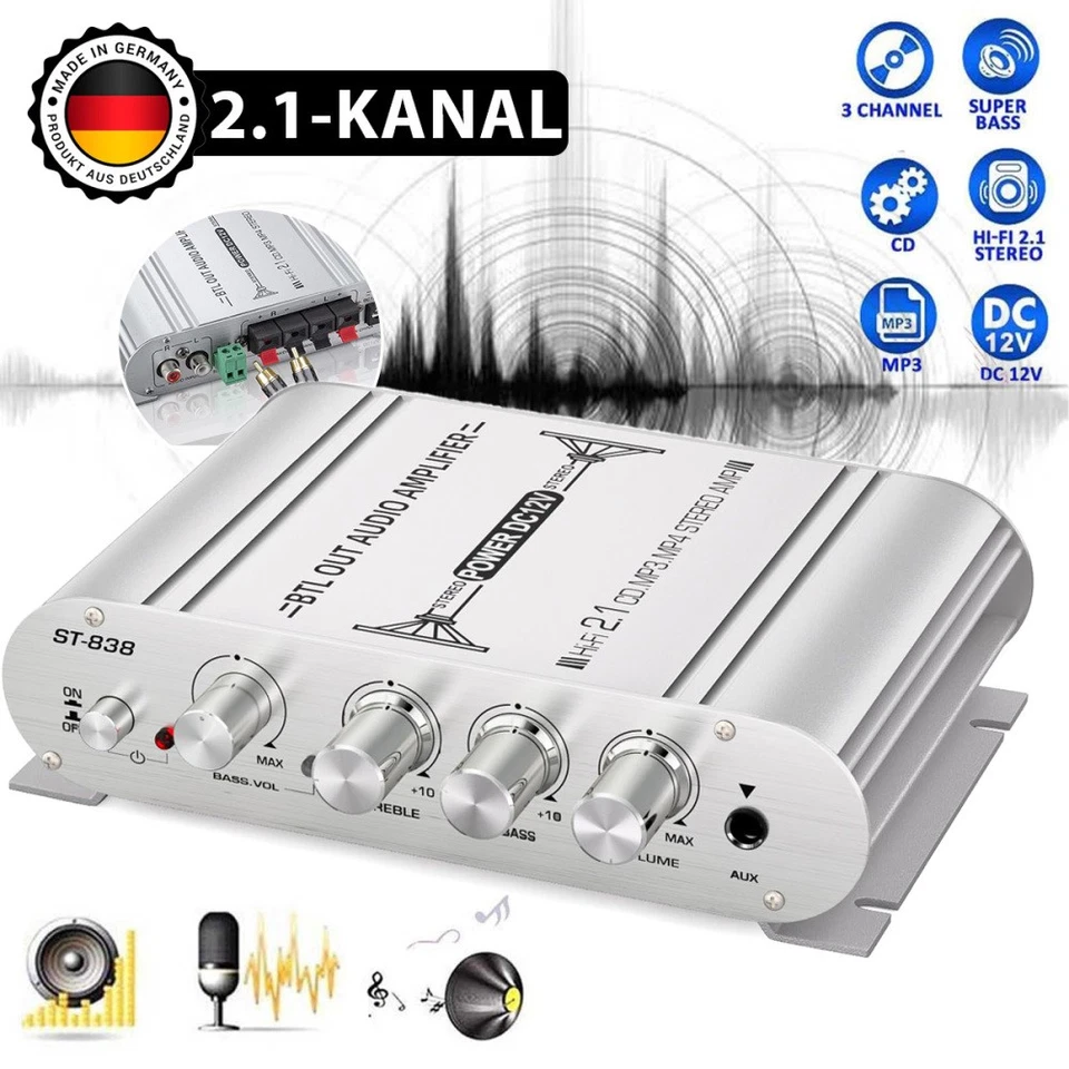 80W 12V Auto Stereo Mini Power Amplifier Audio Verstärker HiFi Audio Verstärker- - Bild 2 von 4