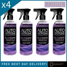 4 x BLEEDING WHEELS SPRAY 720ML COLOUR CHANGING ALLOY WHEEL CLEANER AUTO EXTREME