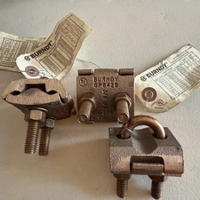 (3) BURNDY GAR6429 Mechanical Grounding Connector Cable-to-Rod/Pipe 3/8 IPS