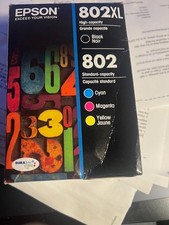 New Epson 802XL Blk/Y/C/M Ink Cartridge EXP 12/2027