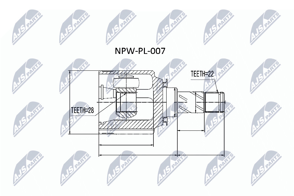 NTY CV Joint Set Drive Shaft NPW-PL-007 For Opel Front Axle Left/Right - Image 7
