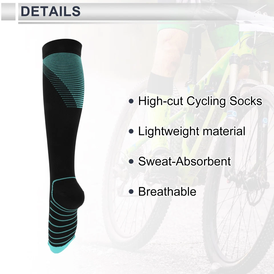 Calcetines Ciclismo Transpirables Azul/Negro Talla L-XL 1 Par Chevron - Imagen 4 de 4