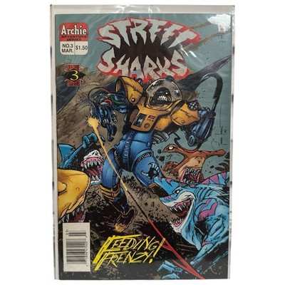 Street Sharks #3 Archie Adventure Series 1994 Feeding Frenzy Newsstand Edition