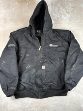 Carhartt Jacket Men s Sz 3XL black zip up hooded workwear Insulated 103940-BLK