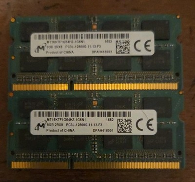 Micron 16GB (2x8GB) DDR3-1600MHz PC3L-12800S-11-13-F3 2Rx8 laptop Memory Ram