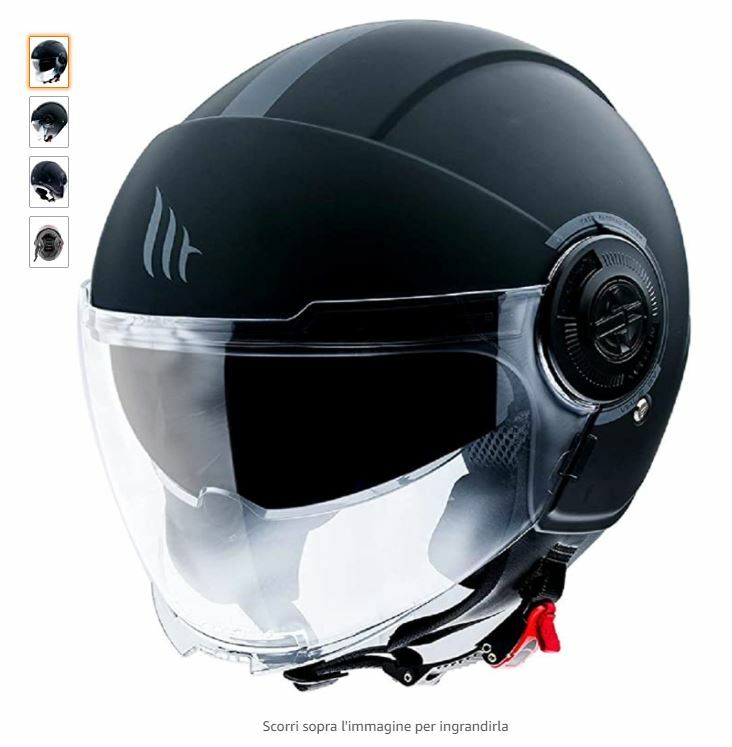 Casco Jet MT Helmets Viale SV Break A1 Scooter Moto Doppia Visiera Nero