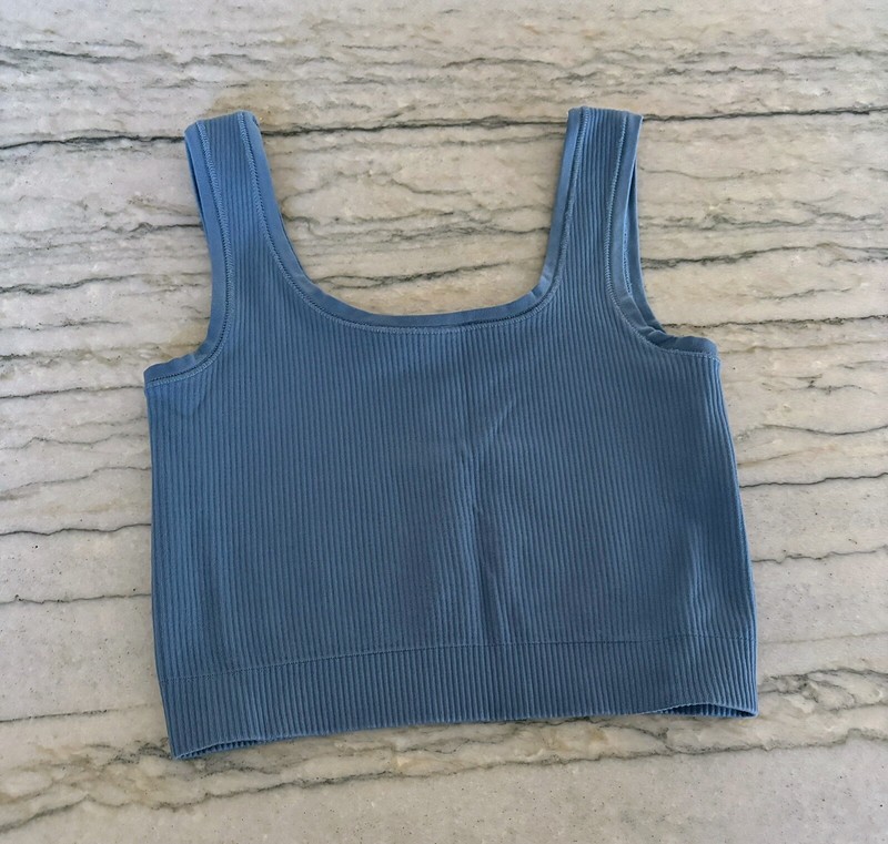 Athleta Girl Blue Rise Above the Rib Cropped Tank Top Size S (7)