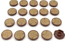 Lego 20 New Reddish Brown Tiles Flat Smooth Round 2 x 2 Tree Stump Parts