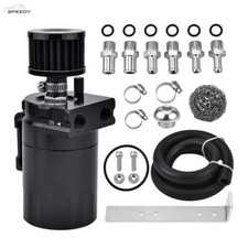 Universal Oil Catch Can Reservoir Tank Kit With Breather Filter + NBR Fuel Hose