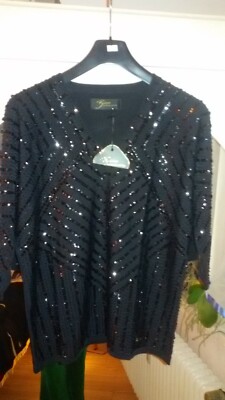 BRIAN RENNIE - Feinstrick Pullover mit Pailletten Gr 34-36 