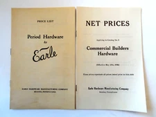 Lot of 2 VTG 1930s Earle Hardware Manufacturing Company Price Lists  PA