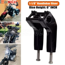 6" Pullback Handlebar Riser 1 1/8" Clamp Area Club Style For Harley Dyna Softail
