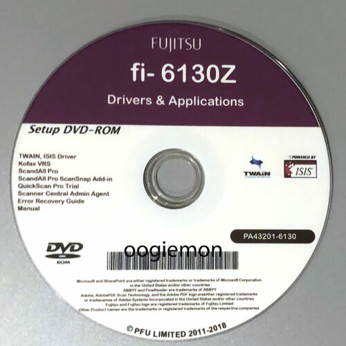 Setup DVD for Fujitsu fi-6130Z - Driver Installation APP Software - Windows - Picture 1 of 1