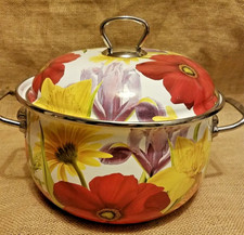 Pioneer Woman 4 Quart FLORAL GARDEN Enameled Stock Pot Iris Poppy Daffodil Daisy