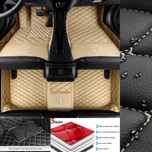 For Maserati Ghibli Gran Turismo Quattroporte Car Floor Mats Waterproof Custom - Imagen 3 de 35