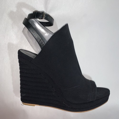 pre-loved authentic BALENCIAGA Gr. 41 schwarz NEOPRENE Plateau Keilabsatz Pantoletten - Bild 1 von 12