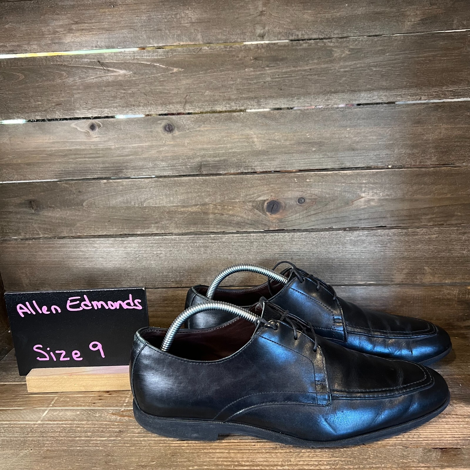 SAOLA Scarpe eleganti stringate Allen Edmonds Delray nere derby Oxford in pelle taglia 9D