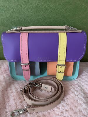 🇬🇧GRAFEA Micro Leather Satchel Shoulder Bag Handbag Purple Green