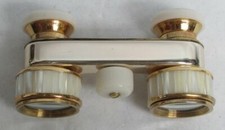 VINTAGE PRIMOSA 2.5X GOLD WASHED  MOP MOTHER OF PEARL OPERA GLASSES IN CASE