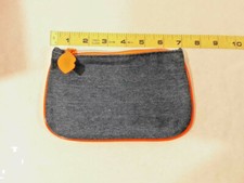 Ipsy Makeup Bag Denim And Orange Cute! ~ Ships FREE