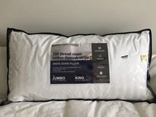 BLUE RIDGE WHITE 600 FILL POWER 500 THREAD COUNT HYPOALLERGENIC KING DOWN PILLOW