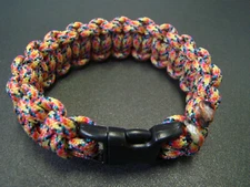 Paracord bracelet Rainbow  7 Strand 550 LB USA made Size 5 to 10