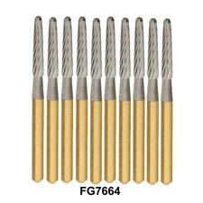 Dental Tungsten Carbide Burs Drill Trimming & Finishing Round End Taper FG 7664