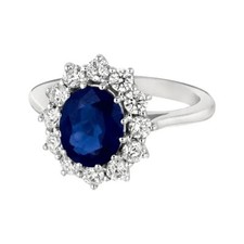2 Ct Blue Oval Cut CZ Classic Halo Frame Engagement Ring In 925 Sterling Silver
