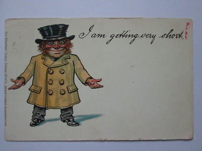 Ich werde sehr kurz! Vintage Comic Postkarte L17