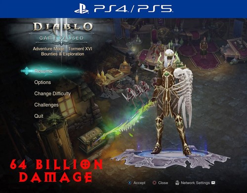 Diablo 3 PS4/PS5 Softcore | Primal Ancient Modded Necromancer Set | Masquerade