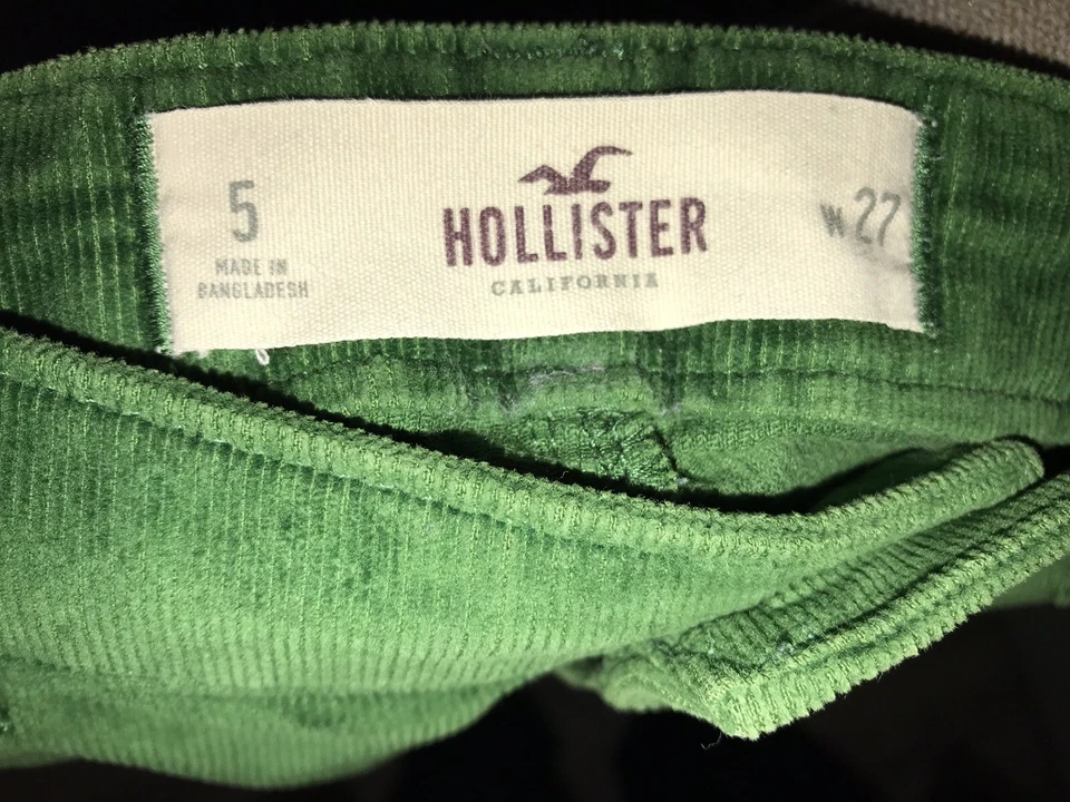 Pantalones ajustados de pana HOLLISTER verdes para niños/mujer talla 27 Foto 3 de 3