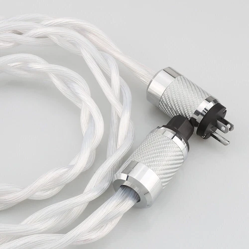 Cable de alimentación HiFi 15 AWG 5N OCC cable de audio de CA de EE. UU. enchufe enchapado en rodio de fibra de carbono - Imagen 6 de 15