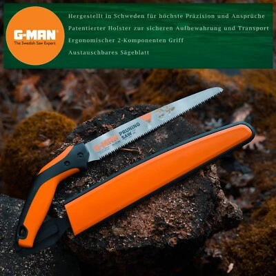 Astsäge gerade Handsäge im Holster G-MAN Profi Säge für Holz made in Sweden - Bild 1 von 4