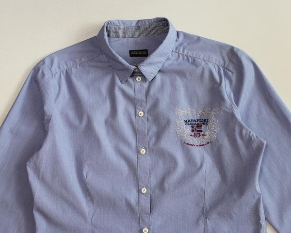 Women Napapijri Shirt Blue Cotton 40 / L / 48 #B6S2