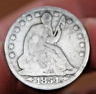 1854-O Arrows Seated Liberty Quarter 25c US 90% Silver Coin #2
