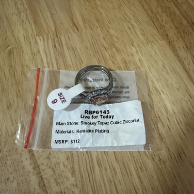 #ad #ad RBP6145 Live For Today Smokey Topaz CZ Hematite Plating Size 9 $25.00