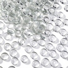 DOMESTAR 5LB Flat Glass Marbles for Vase, Pebbles Medium, Clear